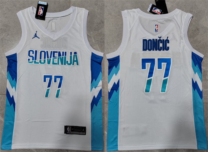 Personalized Men’s Dallas Mavericks #77 Luka Doncic White Stitched Jersey