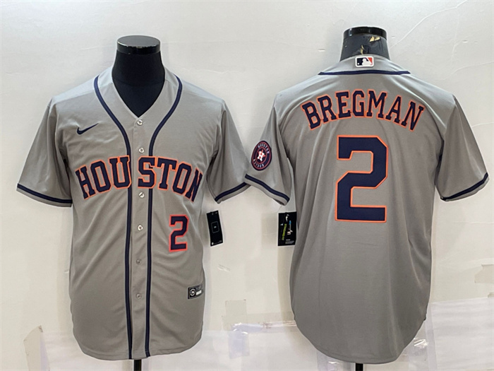 Personalized Men’s Houston Astros #2 Alex Bregman White With Patch Cool Base Stitched Jerseys