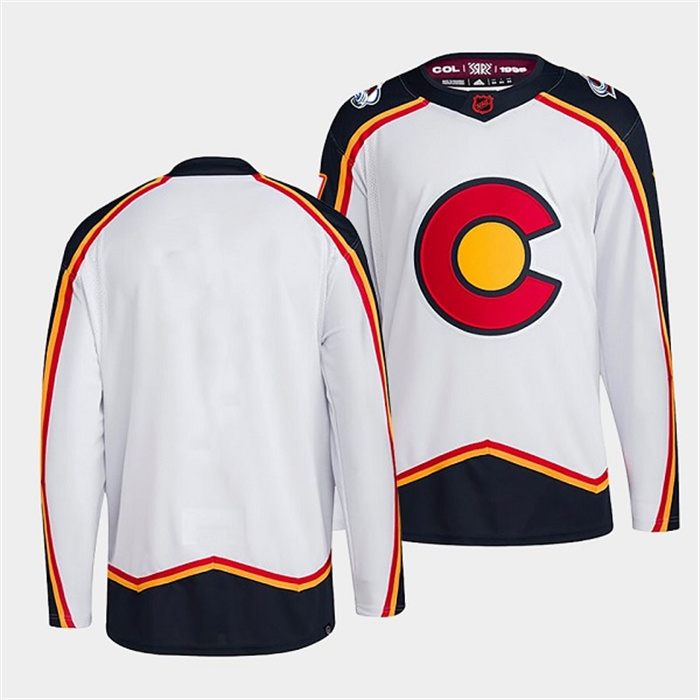 Personalized Men’s Colorado Avalanche Blank White 2022-23 Reverse Retro Stitched Jersey