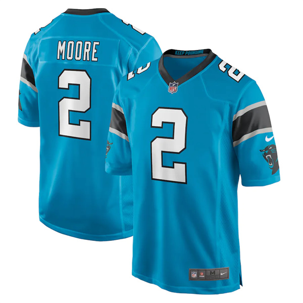 Personalized Carolina Panthers #12 DJ Moore Men’s Blue NFL Jersey