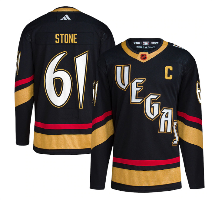 Personalized Men’s Vegas Golden Knights #61 Mark Stone Black 2022-23 Reverse Retro Stitched Jersey