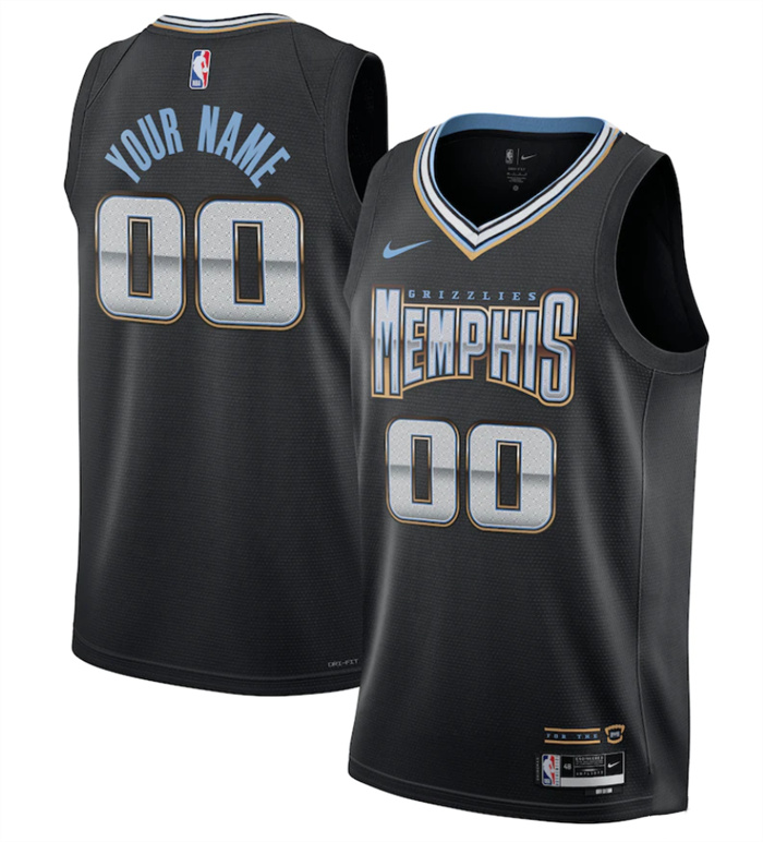Personalized Men’s Memphis Grizzlies Active Player Black 2022 2023 City Edition Stitched Jersey