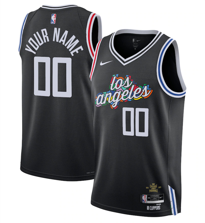 Personalized Men’s Los Angeles Clippers Active Player 2022 23 Black City Edition Stitched Jersey