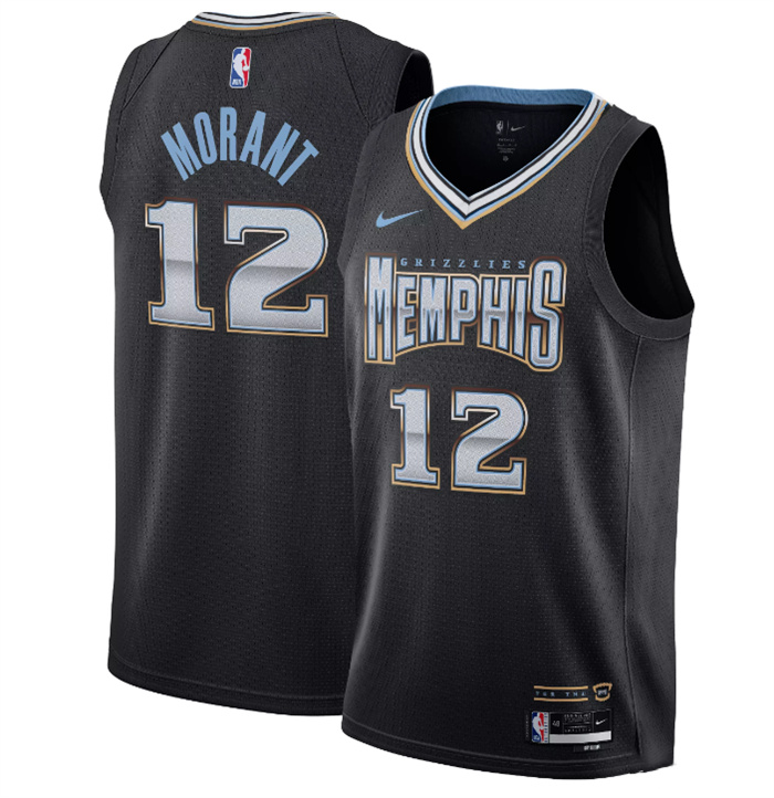 Personalized Men’s Memphis Grizzlies #12 Ja Morant Black 2022 23 City Edition Stitched Basketball Jersey