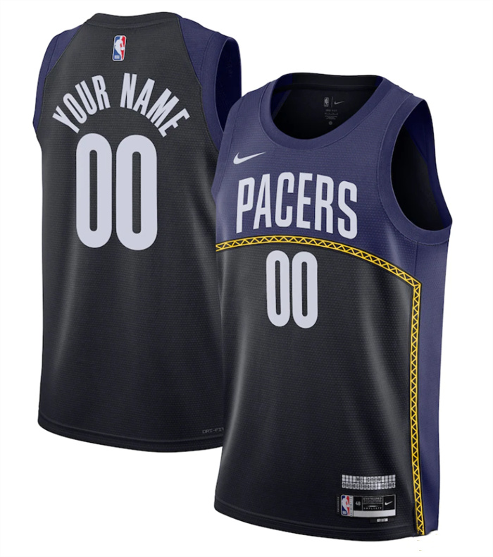 Personalized Men’s Indiana Pacers Active Player Navy Black 2022 2023 City Edition Stitched NBA Jersey