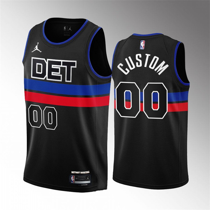 Personalized Men’s Detroit Pistons Active Player Black 2022 23 Statement Edition Stitched Jersey
