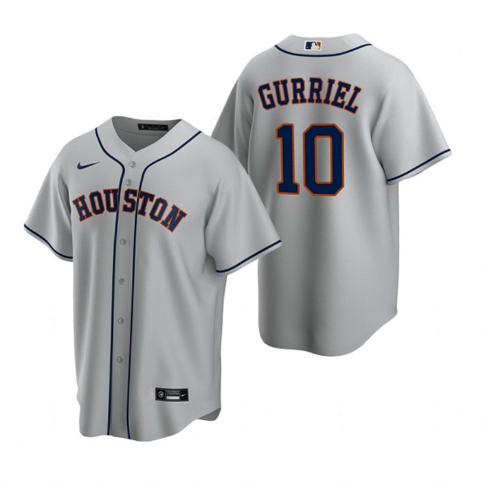 Personalized Men’s Houston Astros #10 Yuli Gurriel Gray Cool Base Stitched Jersey