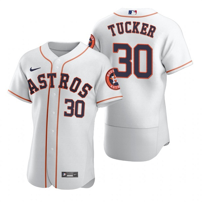 Personalized Men’s Houston Astros #30 Kyle Tucker White Flex Base Stitched Jersey