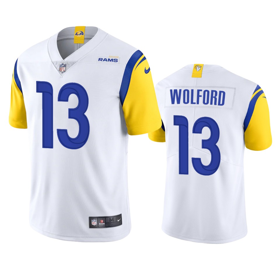 Personalized Men’s Los Angeles Rams #13 John Wolford White Untouchable Limited Stitched Football Jersey