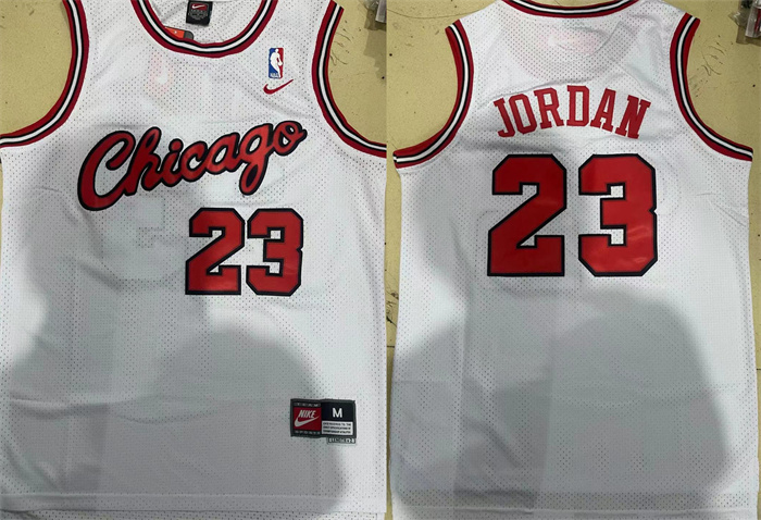 Personalized Men’s Chicago Bulls #23 Michael Jordan White Stitched Jersey