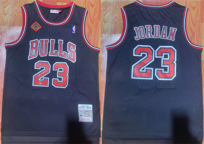Personalized Men’s Chicago Bulls #23 Michael Jordan Black 1997-98 Stitched Jersey