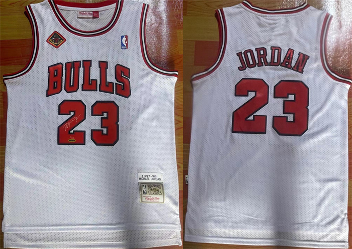 Personalized Men’s Chicago Bulls #23 Michael Jordan White 1997-98 Stitched Jersey