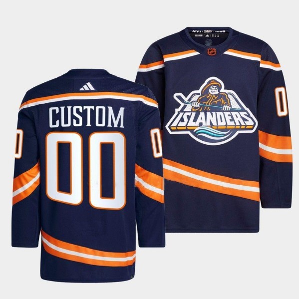 Personalized Men’s New York Islanders Navy 2022-23 Reverse Retro Stitched Jersey