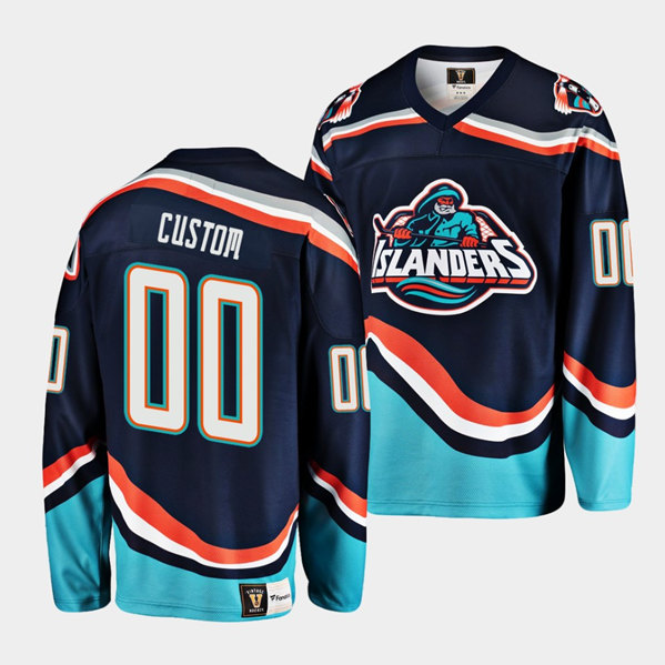 Personalized Men’s New York Islanders Navy 2022-23 Reverse Retro Stitched JerseyS