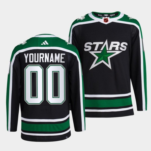 Personalized Men’s Dallas Stars Black 2022-23 Reverse Retro Stitched Jersey