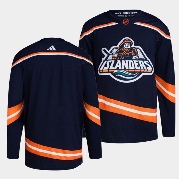 Personalized Men’s New York Islanders Blank Navy 2022-23 Reverse Retro Stitched Jersey