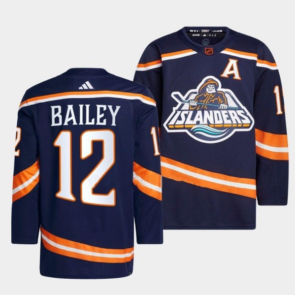 Personalized Men’s New York Islanders #12 Josh Bailey Navy 2022-23 Reverse Retro Stitched Jersey
