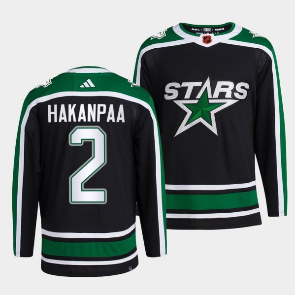 Personalized Men’s Dallas Stars #2 Jani Hakanpaa Black 2022-23 Reverse Retro Stitched Jersey