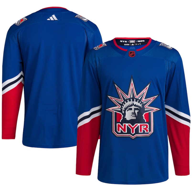 Personalized Men’s New York Rangers Blank Blue 2022-23 Reverse Retro Stitched Jersey