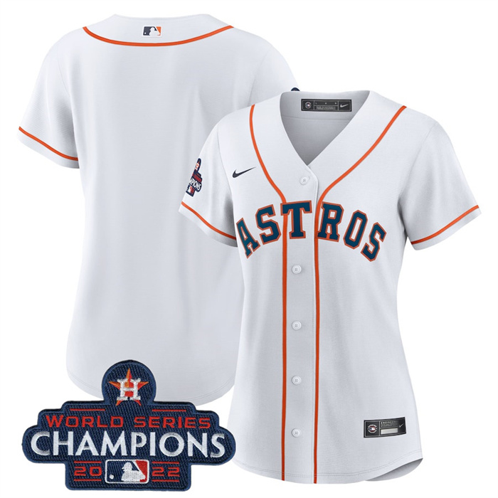 Personalized Women’s Houston Astros Blank White 2022 World Series Champions Cool Base Stitched Baseball Jersey(Run Small)