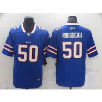 Personalized Bills 50 Gregory Rousseau Blue Limited Men Jersey