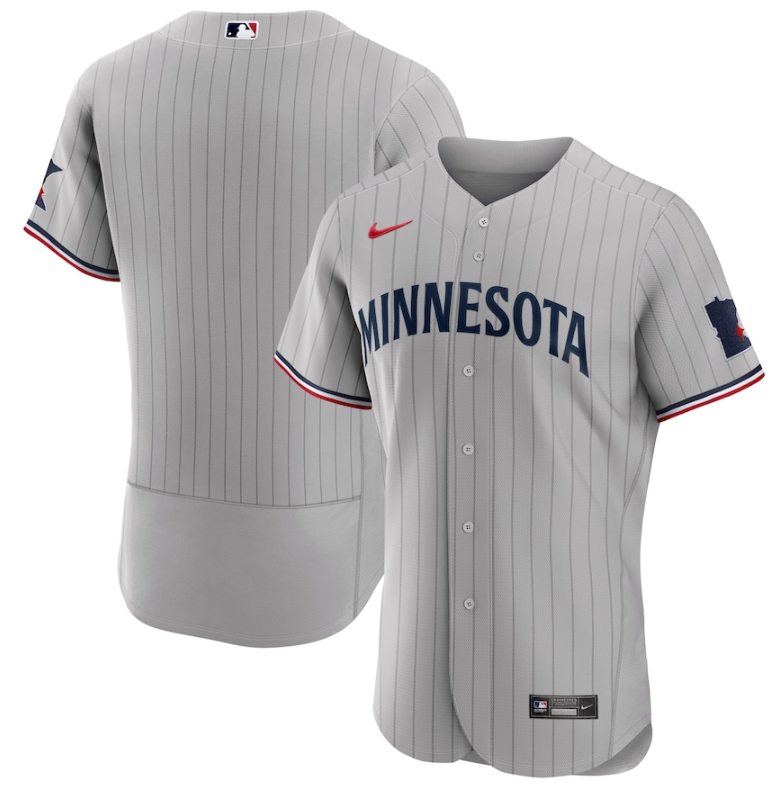 Personalized Men’s Minnesota Twins Blank Grey 2023 Home Team Flex Base Stitched Jersey