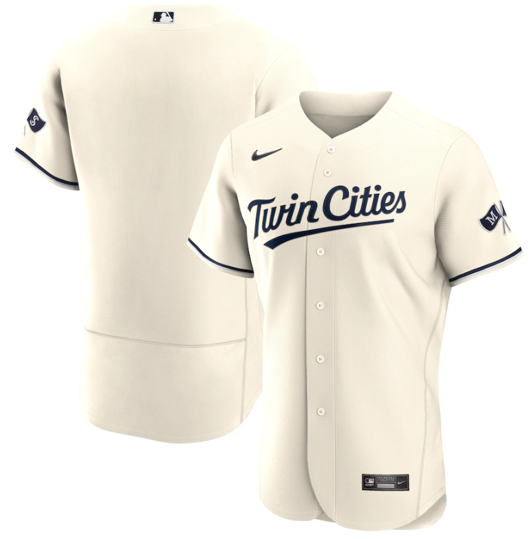 Personalized Men’s Minnesota Twins Blank Cream 2023 Home Alternate Flex Base Stitched Jersey