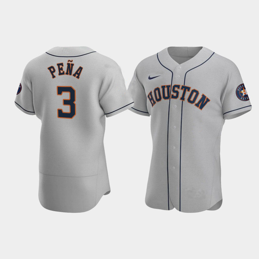 Personalized Men’s Houston Astros #3 Jeremy Peña Gray Flex Base Stitched Jersey