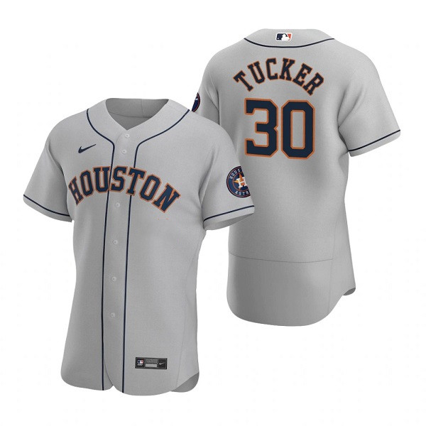 Personalized Men’s Houston Astros #30 Kyle Tucker Gray Flex Base Stitched Jersey