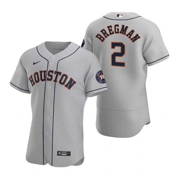 Personalized Men’s Houston Astros #2 Alex Bregman Gray Flex Base Stitched JerseyS