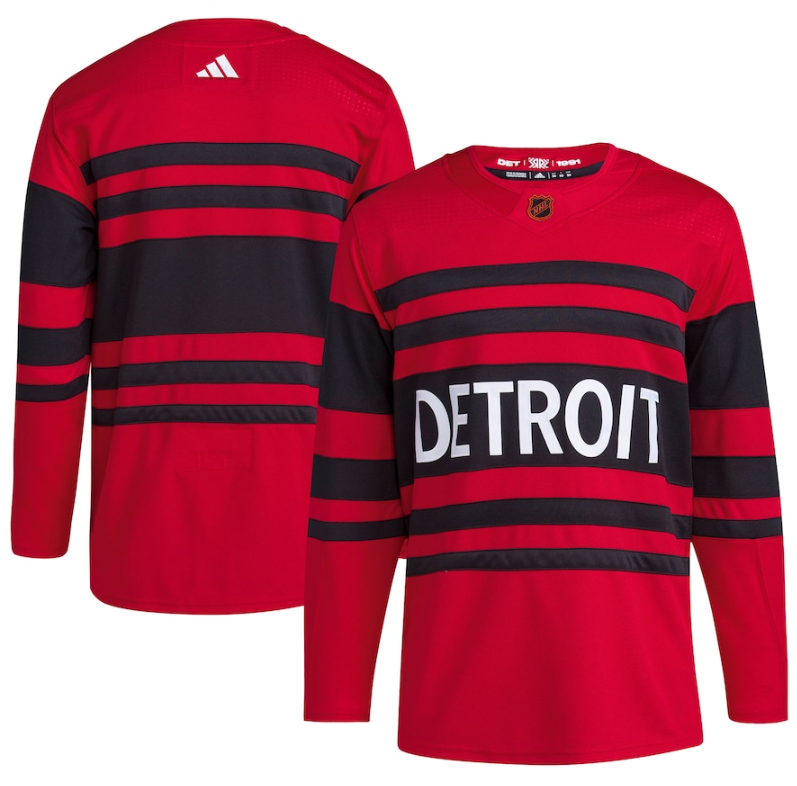 Personalized Men’s Detroit Red Wings Blank Red 2022 23 Reverse Retro Stitched Jersey