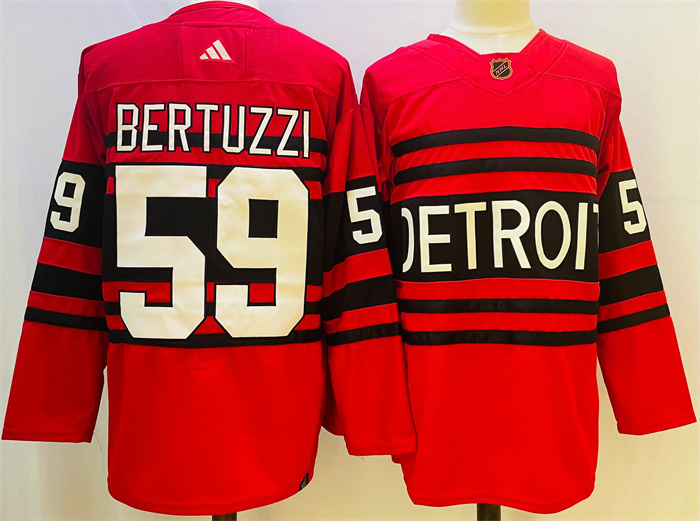 Personalized Men’s Detroit Red Wings #59 Tyler Bertuzzi Red 2022 23 Reverse Retro Stitched Jersey
