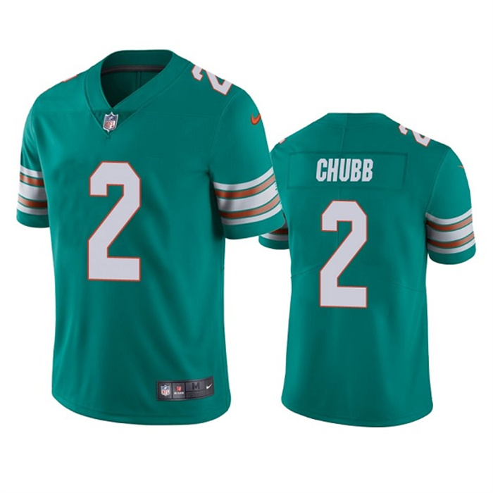 Personalized Men’s Miami Dolphins #2 Bradley Chubb Aqua Color Rush Limited Stitched Football Jersey