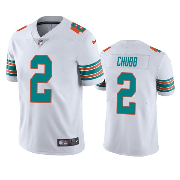 Personalized Men’s Miami Dolphins #2 Bradley Chubb White Color Rush Limited Stitched Football Jersey