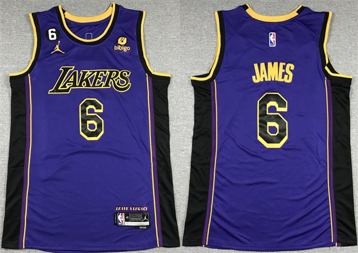 Personalized Men’s Los Angeles Lakers #6 LeBron James 2022 23 Purple Classic Edition No.6 Patch Stitched Basketball Jersey