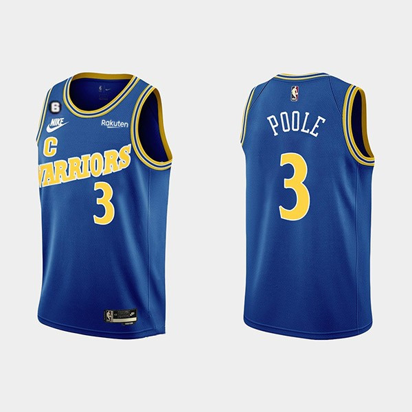 Personalized Men’s Golden State Warriors #3 Jordan Poole 2022-23 Blue With No.6 Patch Stitched Basketball Jersey