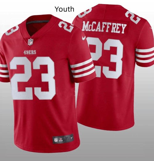 Personalized Youth NFL San Francisco 49ers #23 Christian McCaffrey Red Untouchable Limited Stitched Jersey