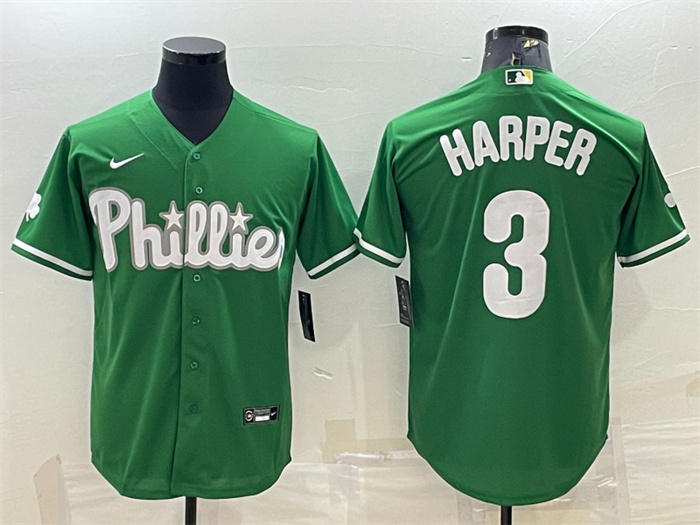 Personalized Men’s Philadelphia Phillies #3 Bryce Harper Green Cool Base Stitched Baseball Jersey
