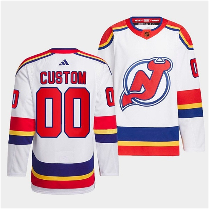 Personalized Men’s New Jersey Devils White 2022-23 Reverse Retro Stitched Jersey