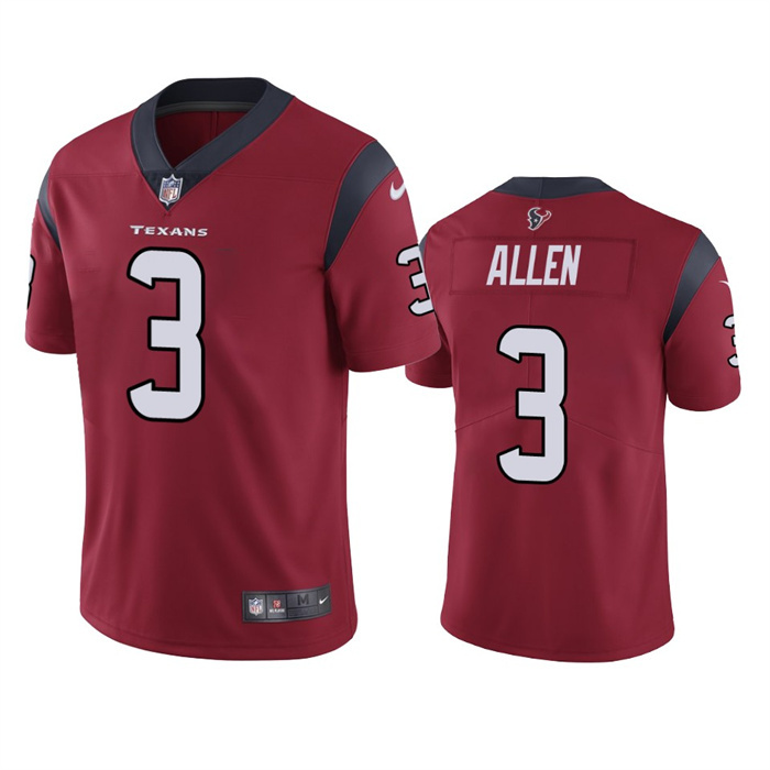 Personalized Men’s Houston Texans #3 Kyle Allen Red Untouchable Limited Stitched Jersey