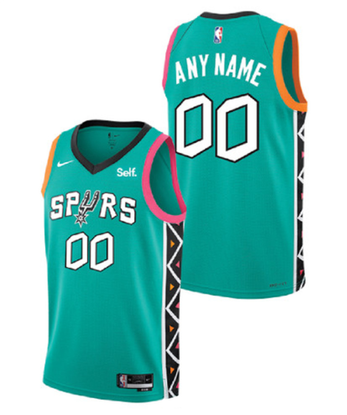 Personalized Men’s San Antonio Spurs Active Player Teal 2022 City Edition Swingman Stitched Jersey