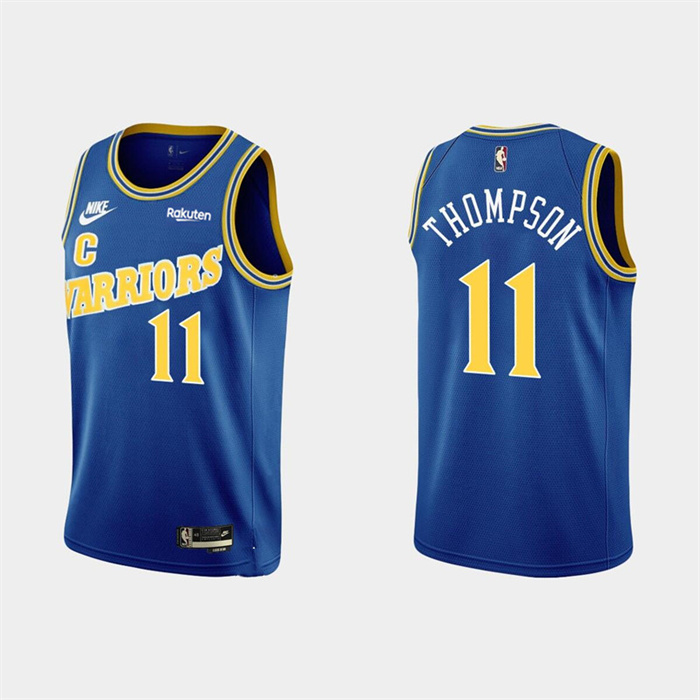 Personalized Men’s Golden State Warriors #11 Klay Thompson Royal Classic Edition Stitched Jersey
