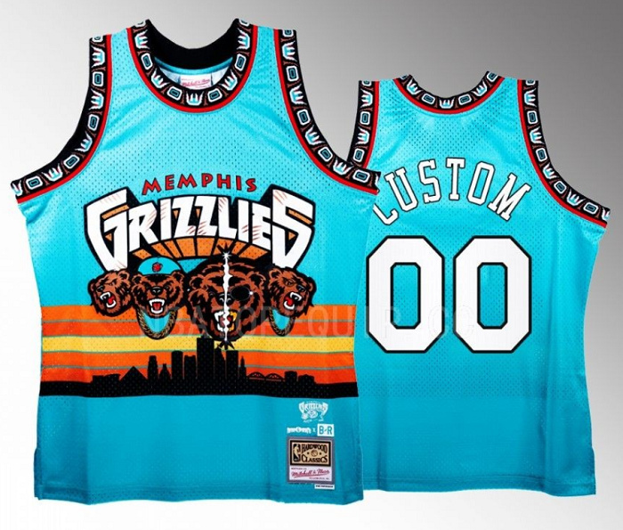 Personalized Men’s Memphis Grizzlies Active Player Teal Three 6 Mafia X BR Remix Swingman Stitched Jersey