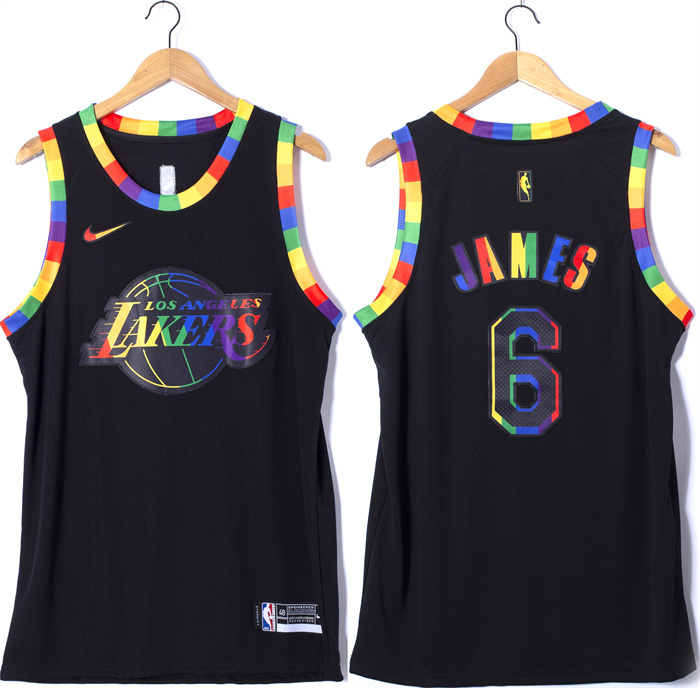 Personalized Men’s Los Angeles Lakers #6 LeBron James Black Stitched Basketball Jersey