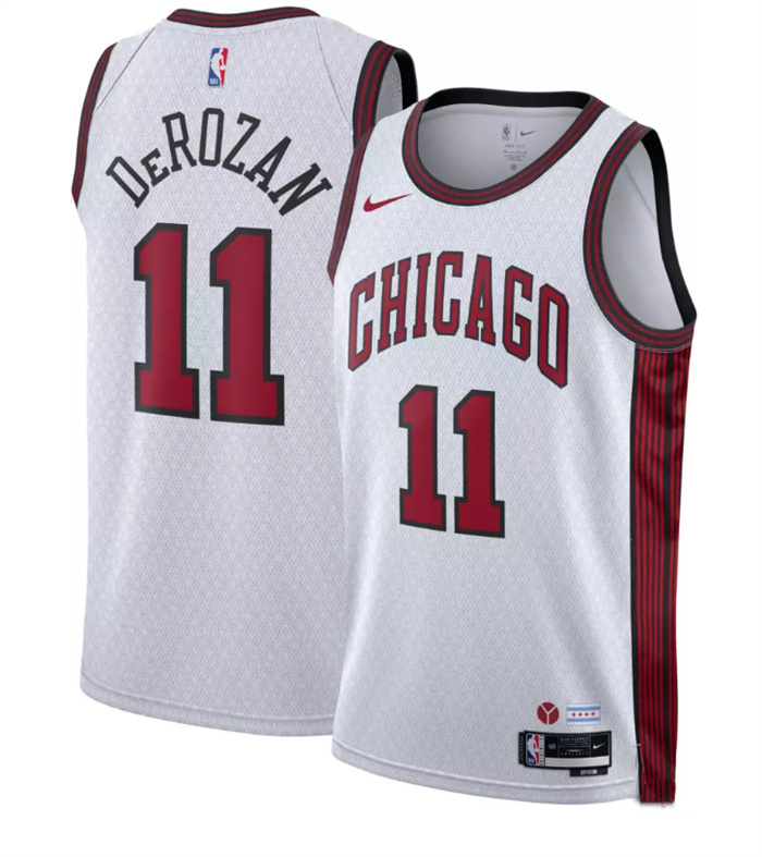 Personalized Men’s Chicago Bulls #11 DeMar DeRozan White 2022 23 City Edition Stitched Basketball Jersey