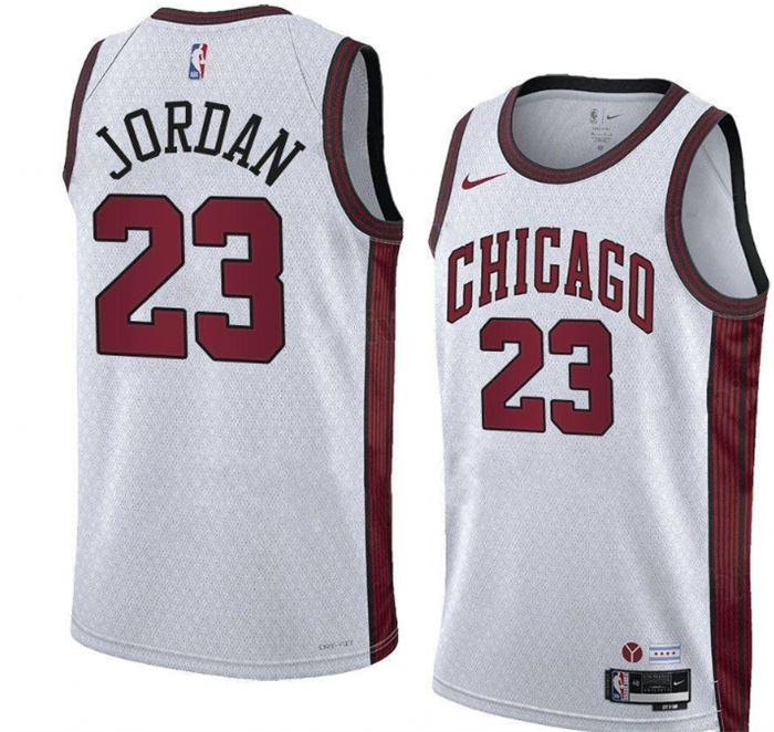 Personalized Men’s Chicago Bulls #23 Michael Jordan White 2022 23 City Edition Stitched Basketball Jersey