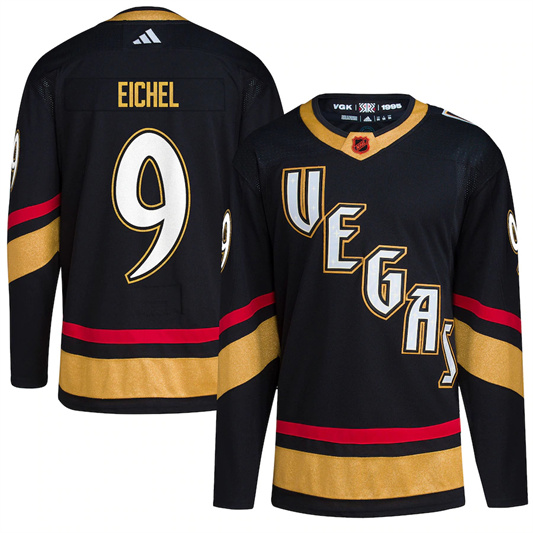 Personalized Men’s Vegas Golden Knights #9 Jack Eichel Black 2022-23 Reverse Retro Stitched Jersey