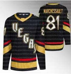 Personalized Men’s Vegas Golden Knights #81 Jonathan Marchessault Black 2022-23 Reverse Retro Stitched Jersey
