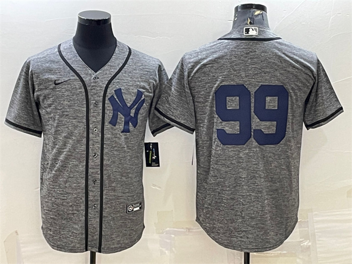 Personalized Men’s New York Yankees #99 Aaron Judgey Grey Cool Base Stitched Jersey