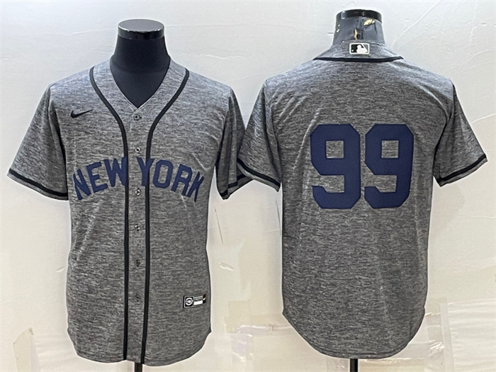 Personalized Men’s New York Yankees #99 Aaron Judgey Grey Cool Base Stitched JerseyS